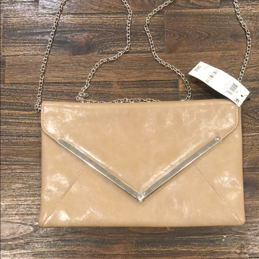 INC International Concepts Tan Envelope Clutch NWT
